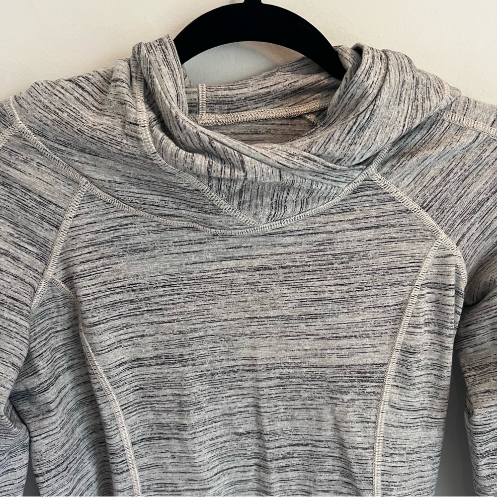 Lululemon Think Fast Hoodie Space Dye Camo White Gray Multi / Silver Spoon | 4 - Picture 8 of 13